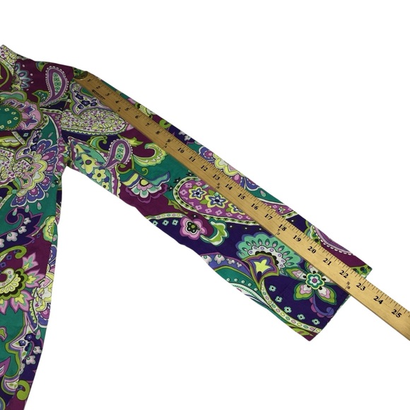 Vera Bradley Colorful Paisley Lightweight Button Up Cotton Shirt - Women’s Small - Picture 6 of 13